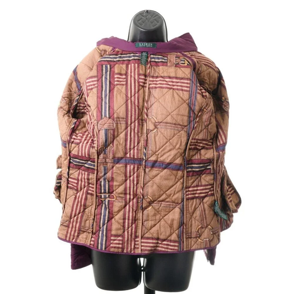 LAUREN Ralph Lauren Purple Quilted Jacket with Buckle Collar - Picture 5 of 16